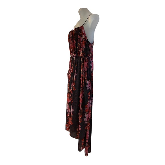 ❤️City Chic Pocket Maxi High Low Floral Mixed Print Sleeveless Halter Dress - Picture 6 of 12